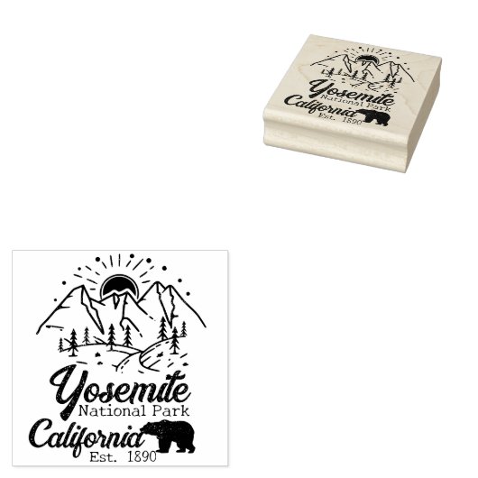 ヨセミテ国立公園ベアミニマリストマウンテン ラバースタンプ (押印)