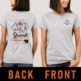 ヨセミテ国立公園ベアミニマリストマウンテン Tシャツ
