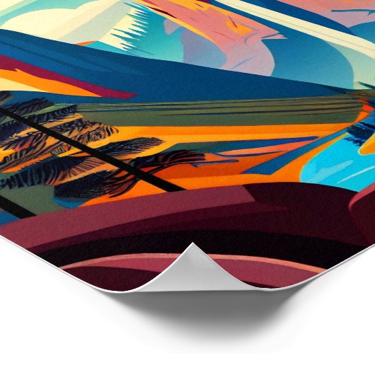 ヨセミテ国立公園ミニマリストアート ポスター (角)