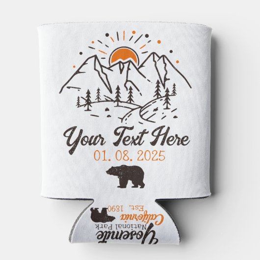 ヨセミテ国立公園ミニマリストサンセットマウンテン 缶クーラー (裏面)