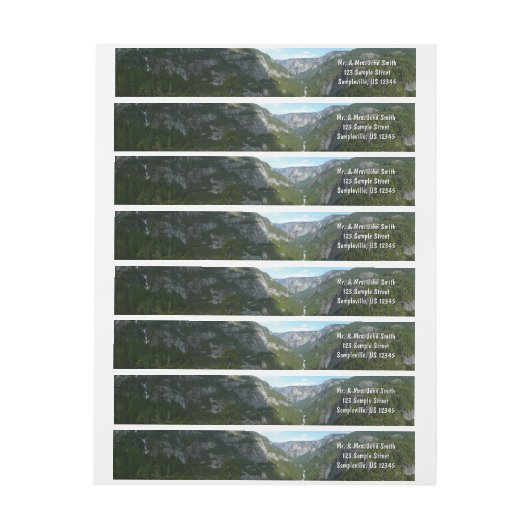 ヨセミテ国立公園ヨセミテ渓谷 ラップアラウンドラベル (シート)