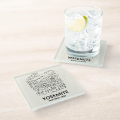 ヨセミテ国立公園ラインアート ガラスコースター (アングル)