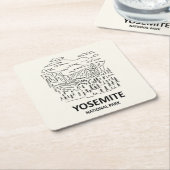 ヨセミテ国立公園ラインアート スクエアペーパーコースター (アングル)