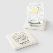 ヨセミテ国立公園ラインアート ストーンコースター (横)