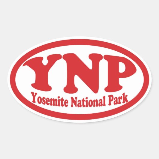 ヨセミテ国立公園レッドオーバルシール 楕円形シール (正面)