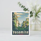 ヨセミテ国立公園ヴィンテージ名勝トラベルプレイス ポストカード (スタンド正面)