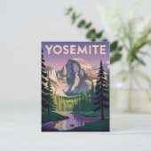 ヨセミテ国立公園ヴィンテージ旅行ポスター ポストカード (スタンド正面)