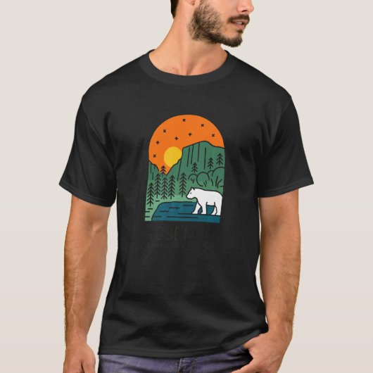 ヨセミテ国立公園ヴィンテージ1890カリフォルニア Tシャツ (正面)