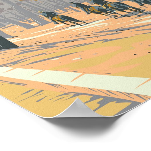 ヨセミテ国立公園乗馬旅行芸術 ポスター (角)