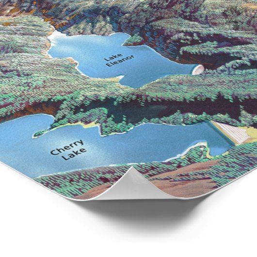 ヨセミテ国立公園景観絵画ズ ポスター (角)