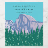 ヨセミテ国立公園結婚レトロ ワインラベル (シングルラベル)