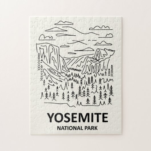ヨセミテ国立公園線画 ジグソーパズル (縦)