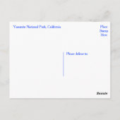 ヨセミテ国立公園,カリフォルニアのはがき ポストカード (裏面)