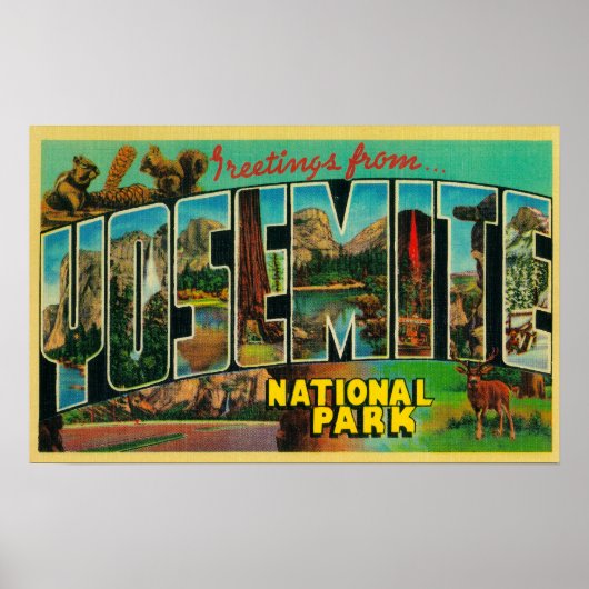 ヨセミテ国立公園，カリフォルニア州 – ラージレット ポスター (正面)