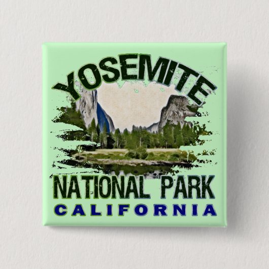 ヨセミテ国立公園、カリフォルニア 缶バッジ (正面)