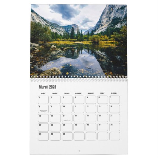 ヨセミテ国立公園 – カリフォルニアUSAカレンダー カレンダー (3月 2026)