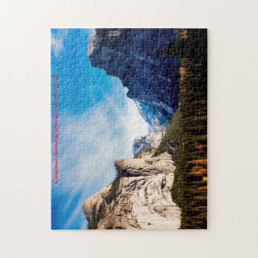 ヨセミテ国立公園。クリスマスの挨拶 ジグソーパズル (縦)