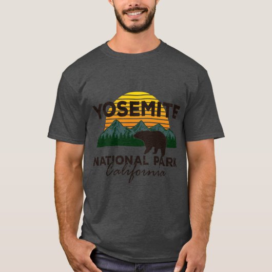 ヨセミテ国立公園 シエラネバダ ブラックベア Su Tシャツ (正面)