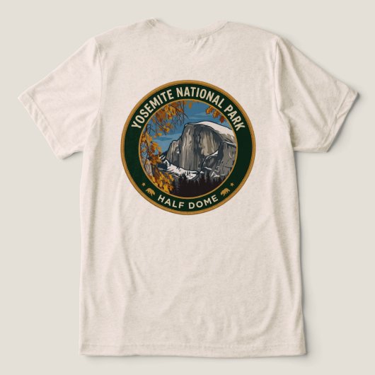 ヨセミテ国立公園 - ハーフドーム トライブレンドTシャツ (デザイン裏面)
