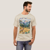 ヨセミテ国立公園 ハーフドーム ヴァンゴッホ エルク Tシャツ (正面フル)