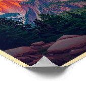 ヨセミテ国立公園 ハーフドーム ヴィンテージ ポスター (角)