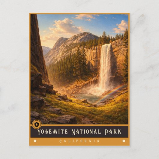 ヨセミテ国立公園 | ビンテージポストカード ポストカード (正面)