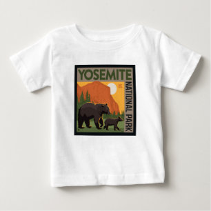 ヨセミテ国立公園 ベアファミリー ベビーTシャツ