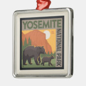 ヨセミテ国立公園 |ベアファミリー メタルオーナメント (左)