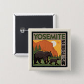 ヨセミテ国立公園 |ベアファミリー 缶バッジ (正面&裏面)