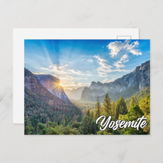 ヨセミテ国立公園、日の出 ポストカード (正面/裏面)