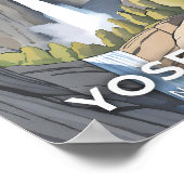 ヨセミテ国立公園 | 水彩旅行 ポスター (角)