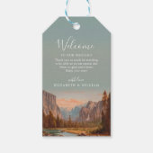 ヨセミテ国結婚立公園の水彩画ヴィンテージ ギフトタグ (正面)