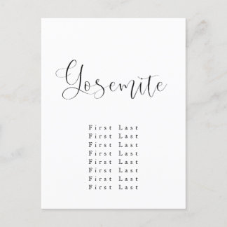 ヨセミテ座席表はがき ポストカード