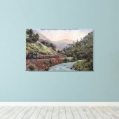 ヨセミテ渓谷に入る列車の景色 キャンバスプリント (インサイチュ (ウッドフロア))