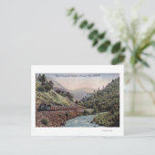 ヨセミテ渓谷に入る列車の景色 ポストカード (スタンド正面)