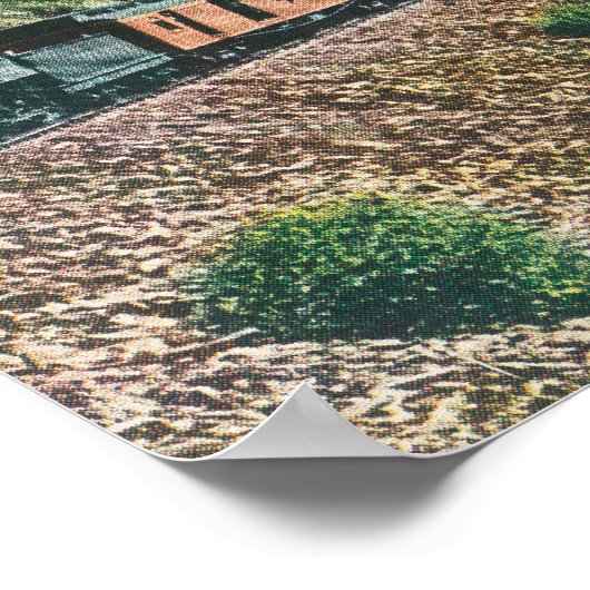 ヨセミテ渓谷に行く列車の景色 ポスター (角)