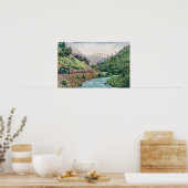 ヨセミテ渓谷に行く列車の景色 ポスター (キッチン)