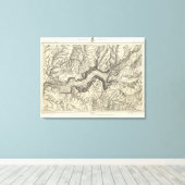 ヨセミテ渓谷の地形図 キャンバスプリント (インサイチュ (ウッドフロア))