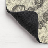 ヨセミテ渓谷の地形図 マウスパッド (コーナー)