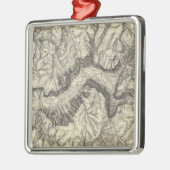 ヨセミテ渓谷の地形図 メタルオーナメント (左)