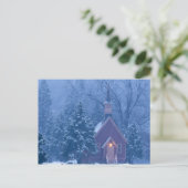 ヨセミテ渓谷の歴史的なチャペル 大雪の ポストカード (スタンド正面)
