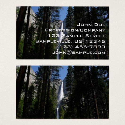 ヨセミテ滝と森の風景写真 (正面&裏面)