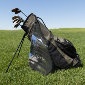 ヨセミテ滝と森の風景写真 ゴルフタオル (グリーン)