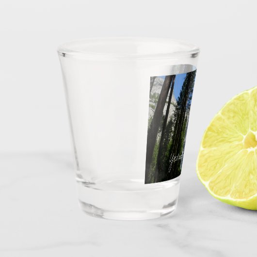 ヨセミテ滝と森の風景写真 ショットグラス (左)