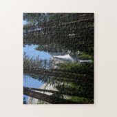 ヨセミテ滝と森の風景写真 ジグソーパズル (縦)