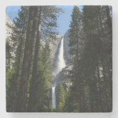 ヨセミテ滝と森の風景写真 ストーンコースター (正面)