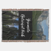 ヨセミテ滝と森の風景写真 スローブランケット (正面)