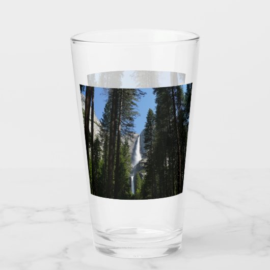 ヨセミテ滝と森の風景写真 タンブラーグラス (裏面)