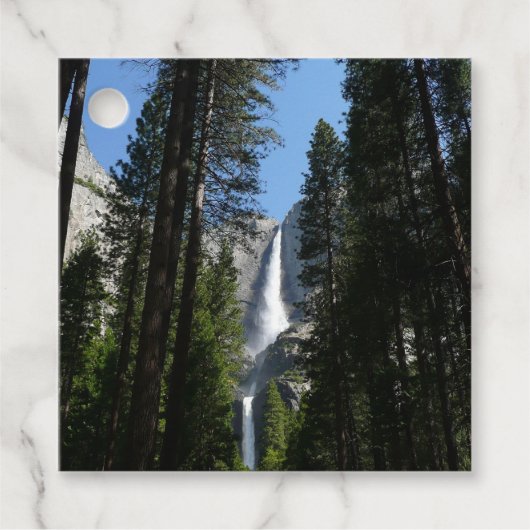 ヨセミテ滝と森の風景写真 フェイバータグ (正面)