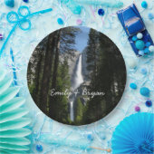 ヨセミテ滝と森の風景写真 ペーパープレート (パーティー)